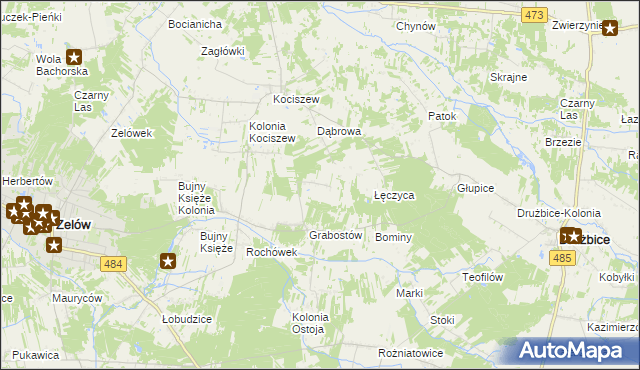mapa Kolonia Grabostów, Kolonia Grabostów na mapie Targeo