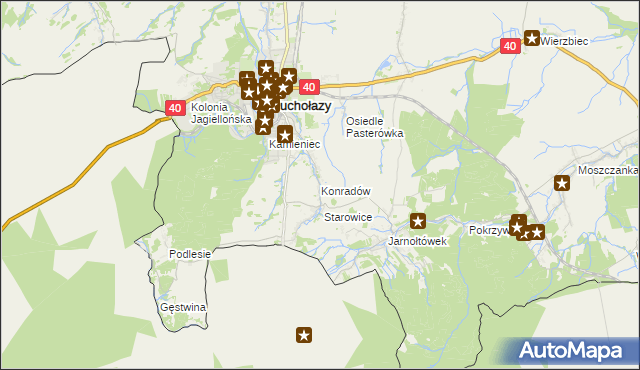 mapa Konradów gmina Głuchołazy, Konradów gmina Głuchołazy na mapie Targeo