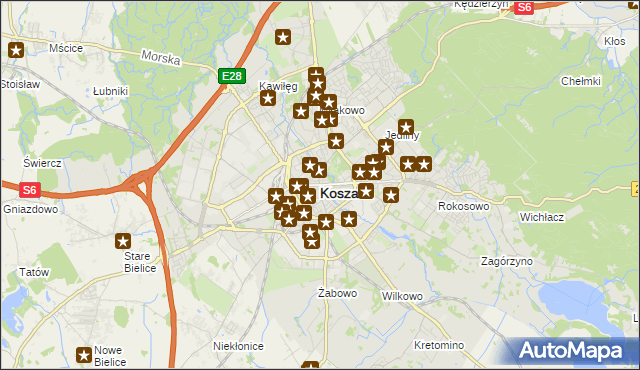 mapa Koszalina, Koszalin na mapie Targeo
