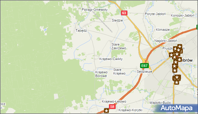 mapa Krajewo-Ćwikły, Krajewo-Ćwikły na mapie Targeo