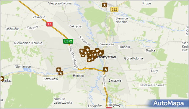 mapa Krasnystaw, Krasnystaw na mapie Targeo