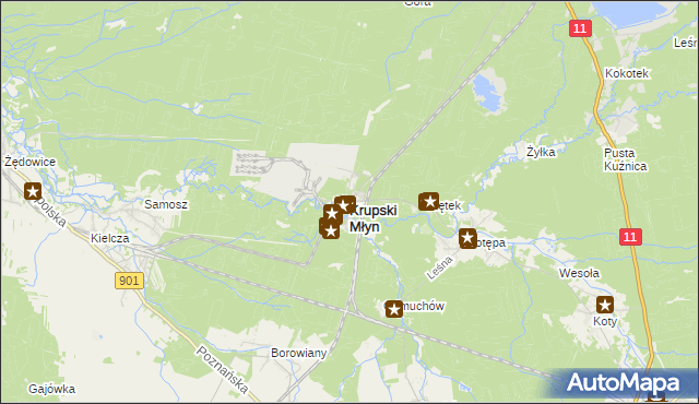 mapa Krupski Młyn, Krupski Młyn na mapie Targeo