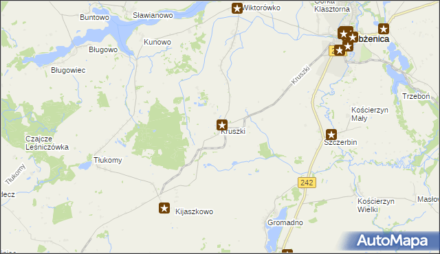 mapa Kruszki gmina Łobżenica, Kruszki gmina Łobżenica na mapie Targeo