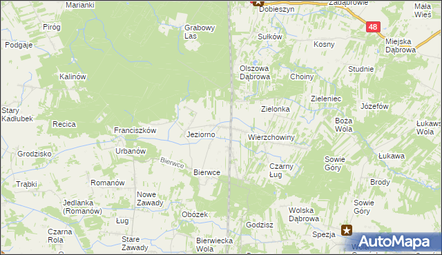 mapa Kruszyna gmina Jedlińsk, Kruszyna gmina Jedlińsk na mapie Targeo