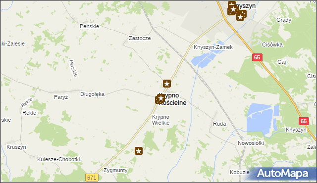 mapa Krypno Kościelne, Krypno Kościelne na mapie Targeo