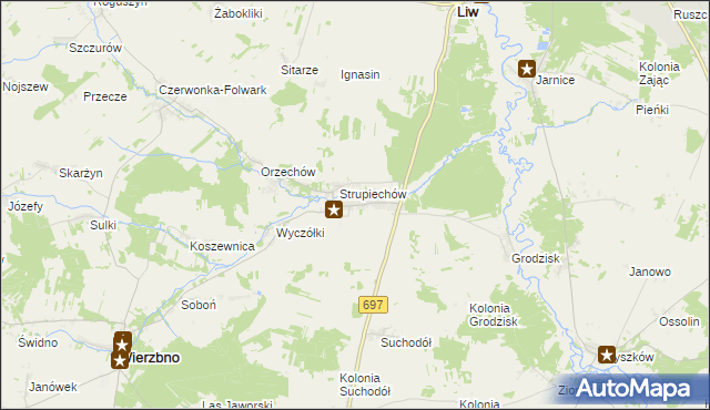 mapa Krypy gmina Wierzbno, Krypy gmina Wierzbno na mapie Targeo