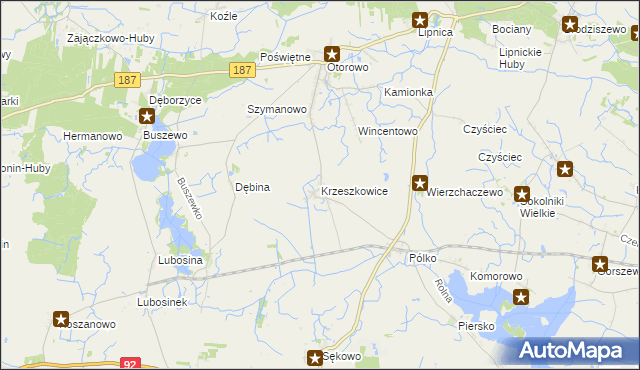 mapa Krzeszkowice, Krzeszkowice na mapie Targeo