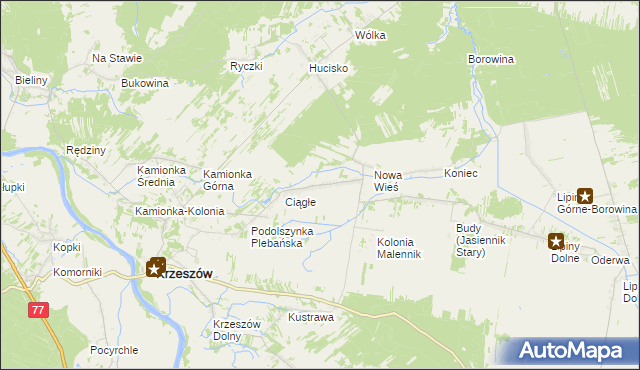 mapa Krzeszów Górny, Krzeszów Górny na mapie Targeo