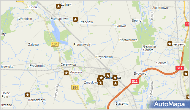mapa Krzyszkowo, Krzyszkowo na mapie Targeo