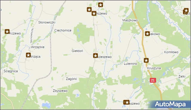 mapa Kuleszewo, Kuleszewo na mapie Targeo