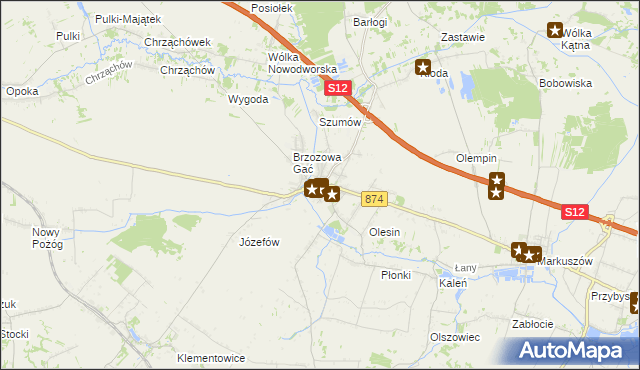 mapa Kurów powiat puławski, Kurów powiat puławski na mapie Targeo