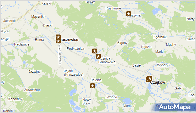 mapa Kuźnica Grabowska, Kuźnica Grabowska na mapie Targeo