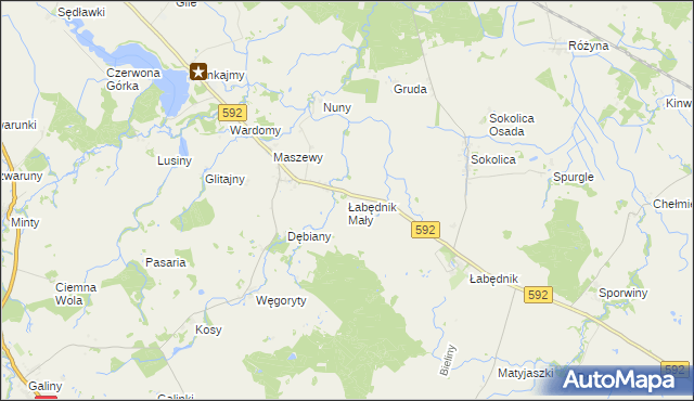 mapa Łabędnik Mały, Łabędnik Mały na mapie Targeo