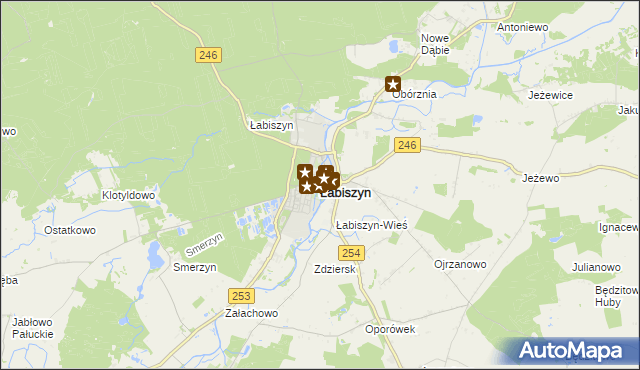mapa Łabiszyn powiat żniński, Łabiszyn powiat żniński na mapie Targeo