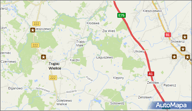 mapa Łaguszewo, Łaguszewo na mapie Targeo