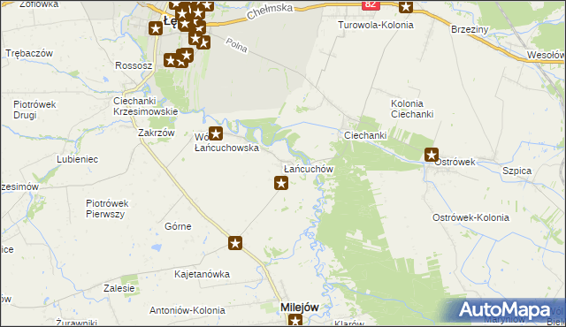 mapa Łańcuchów, Łańcuchów na mapie Targeo