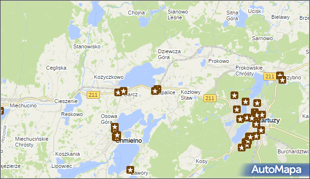 mapa Łapalice, Łapalice na mapie Targeo