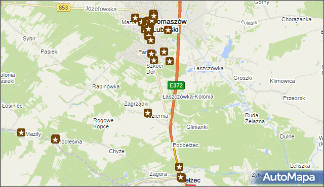 mapa Łaszczówka-Kolonia, Łaszczówka-Kolonia na mapie Targeo