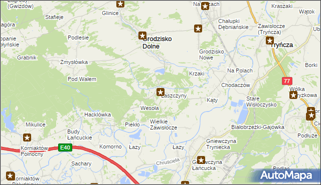 mapa Laszczyny, Laszczyny na mapie Targeo