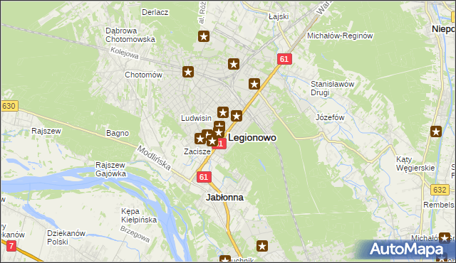 mapa Legionowo, Legionowo na mapie Targeo