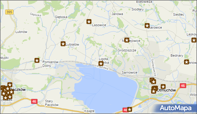 mapa Ligota Wielka gmina Otmuchów, Ligota Wielka gmina Otmuchów na mapie Targeo
