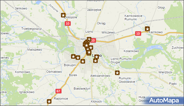 mapa Lipno, Lipno na mapie Targeo
