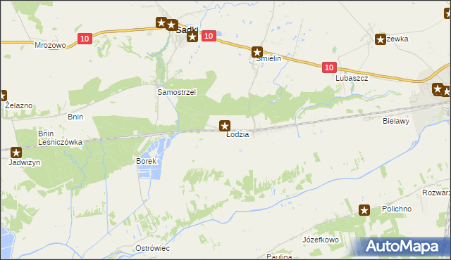 mapa Łodzia gmina Sadki, Łodzia gmina Sadki na mapie Targeo