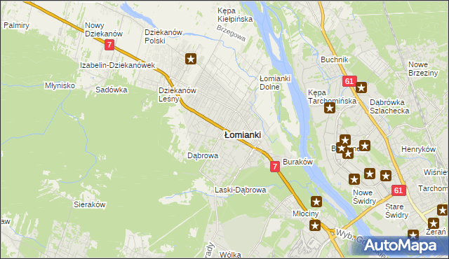 mapa Łomianki, Łomianki na mapie Targeo