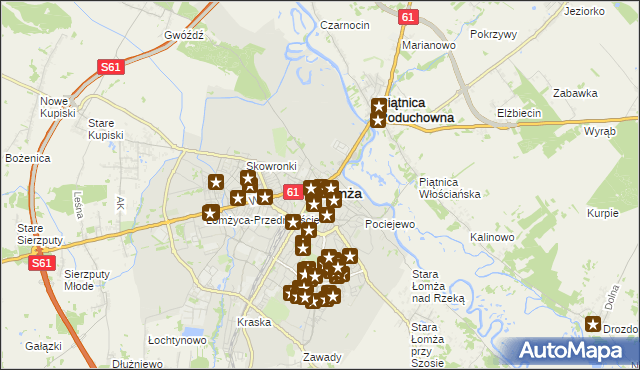 mapa Łomży, Łomża na mapie Targeo