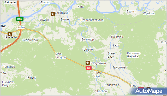 mapa Loretto, Loretto na mapie Targeo