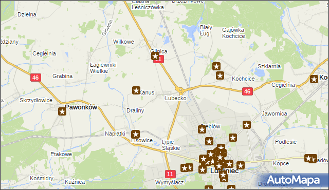 mapa Lubecko, Lubecko na mapie Targeo