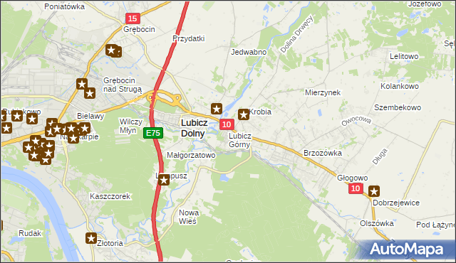 mapa Lubicz Górny, Lubicz Górny na mapie Targeo