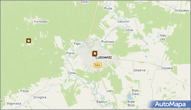 mapa Lubowidz powiat żuromiński, Lubowidz powiat żuromiński na mapie Targeo