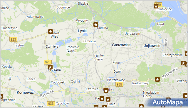 mapa Łuków Śląski, Łuków Śląski na mapie Targeo