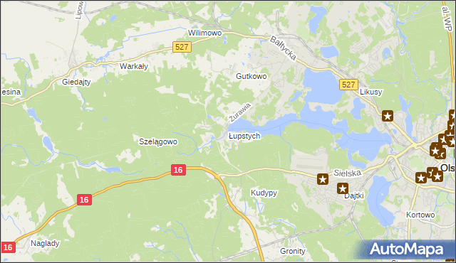 mapa Łupstych, Łupstych na mapie Targeo