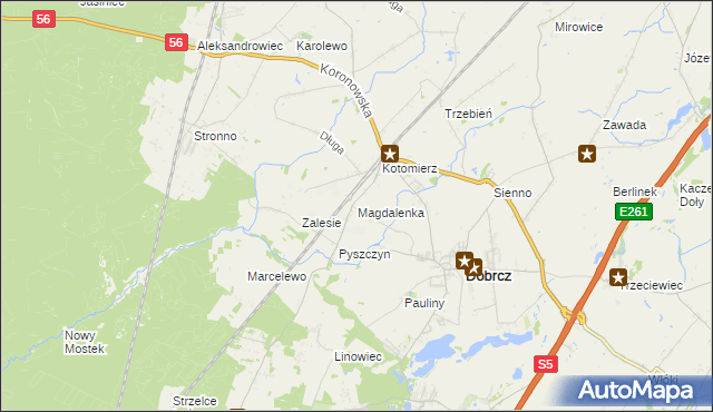 mapa Magdalenka gmina Dobrcz, Magdalenka gmina Dobrcz na mapie Targeo