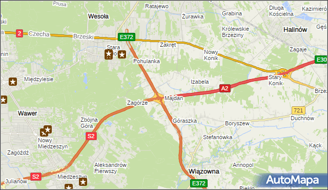 mapa Majdan gmina Wiązowna, Majdan gmina Wiązowna na mapie Targeo