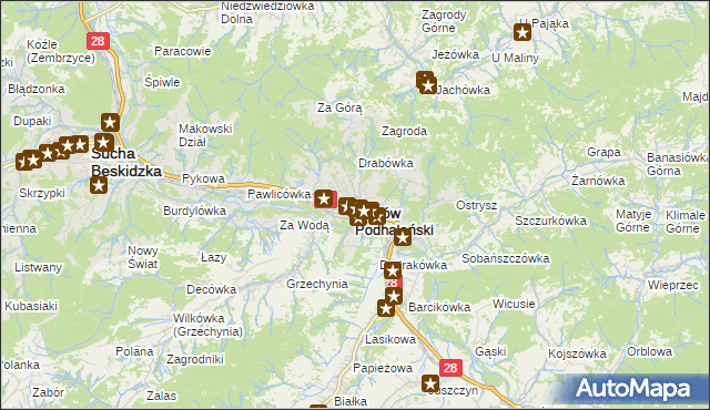 mapa Maków Podhalański, Maków Podhalański na mapie Targeo