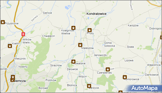 mapa Maleszów, Maleszów na mapie Targeo
