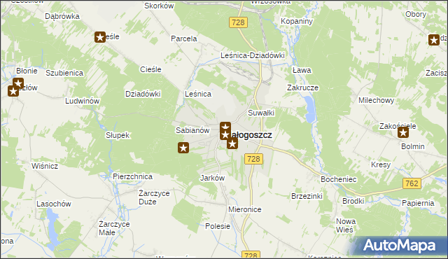 mapa Małogoszcz, Małogoszcz na mapie Targeo