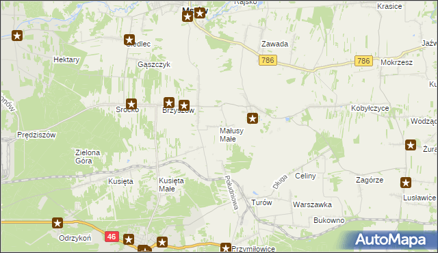mapa Małusy Małe, Małusy Małe na mapie Targeo