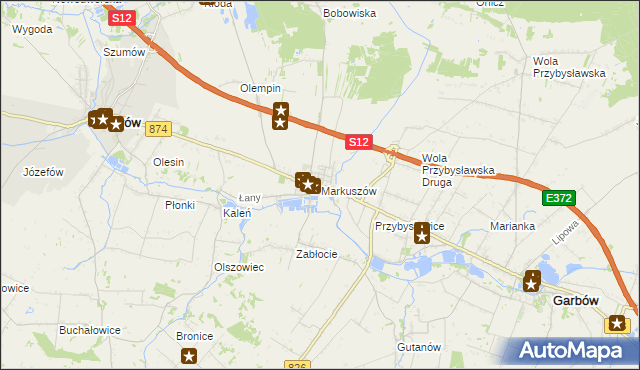 mapa Markuszów, Markuszów na mapie Targeo