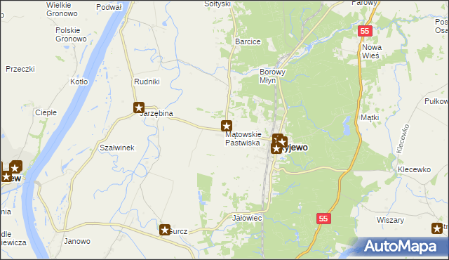 mapa Mątowskie Pastwiska, Mątowskie Pastwiska na mapie Targeo
