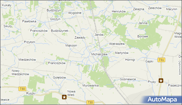 mapa Michalczew, Michalczew na mapie Targeo