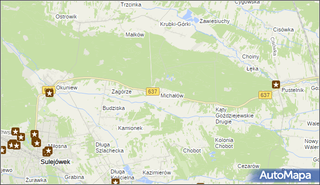 mapa Michałów gmina Halinów, Michałów gmina Halinów na mapie Targeo
