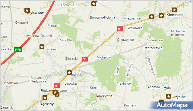mapa Michałów Rudnicki, Michałów Rudnicki na mapie Targeo