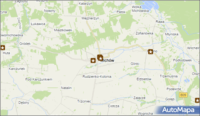 mapa Michów powiat lubartowski, Michów powiat lubartowski na mapie Targeo