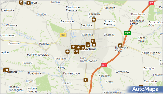 mapa Miechów, Miechów na mapie Targeo