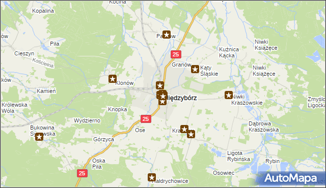 mapa Międzybórz powiat oleśnicki, Międzybórz powiat oleśnicki na mapie Targeo