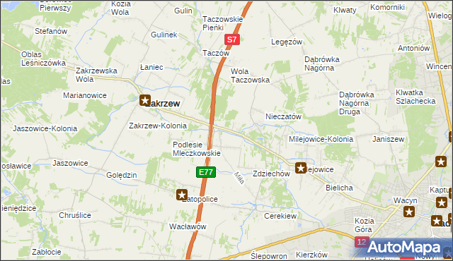 mapa Mleczków, Mleczków na mapie Targeo